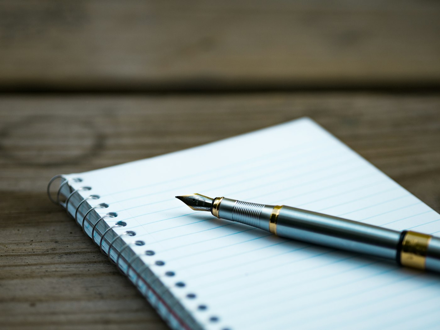 Open notebook with pen for daily writing