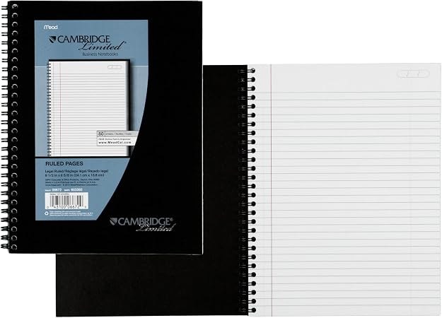 Mead Cambridge Limited Business Notebook, Legal Ruled, 6" x 9.5"