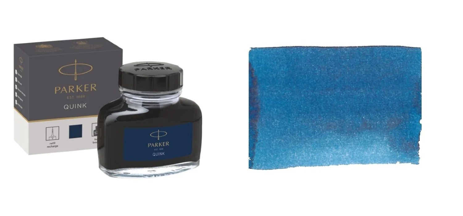 Parker Quink Fountain Pen Ink, Blue-Black, Bottled Ink, 57ml